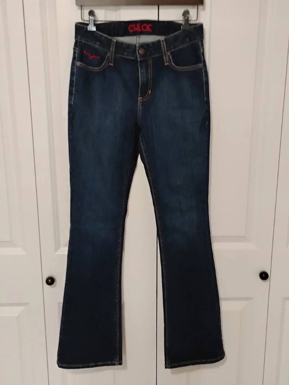 Chloe Women's Denim Blue Classic Dark Wash Mid-Rise Fit Bootcut Jeans Size 4/32